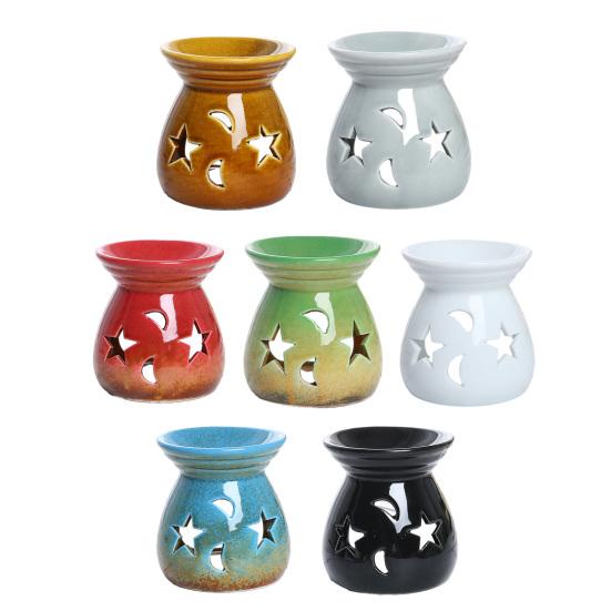 Ceramic Wax Melt Warmer Essential Fragrance Oil Diffuser Small Tea Light Candle Holder Desk Incense Aroma Burner for Home Bedroom Decor