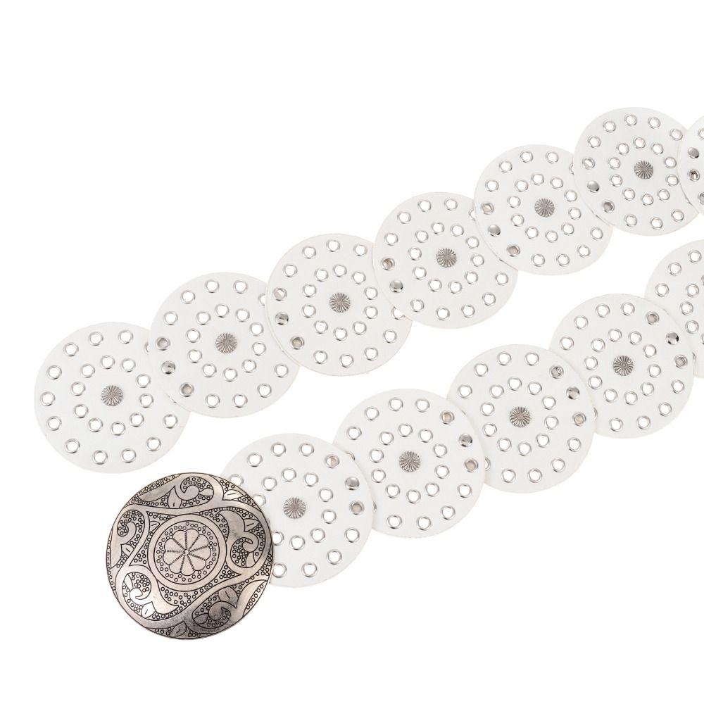 Western Style Disc Belt Y2K Wide Disc Belt Y2K Hollow Disc Belt Hollow Belt for Women