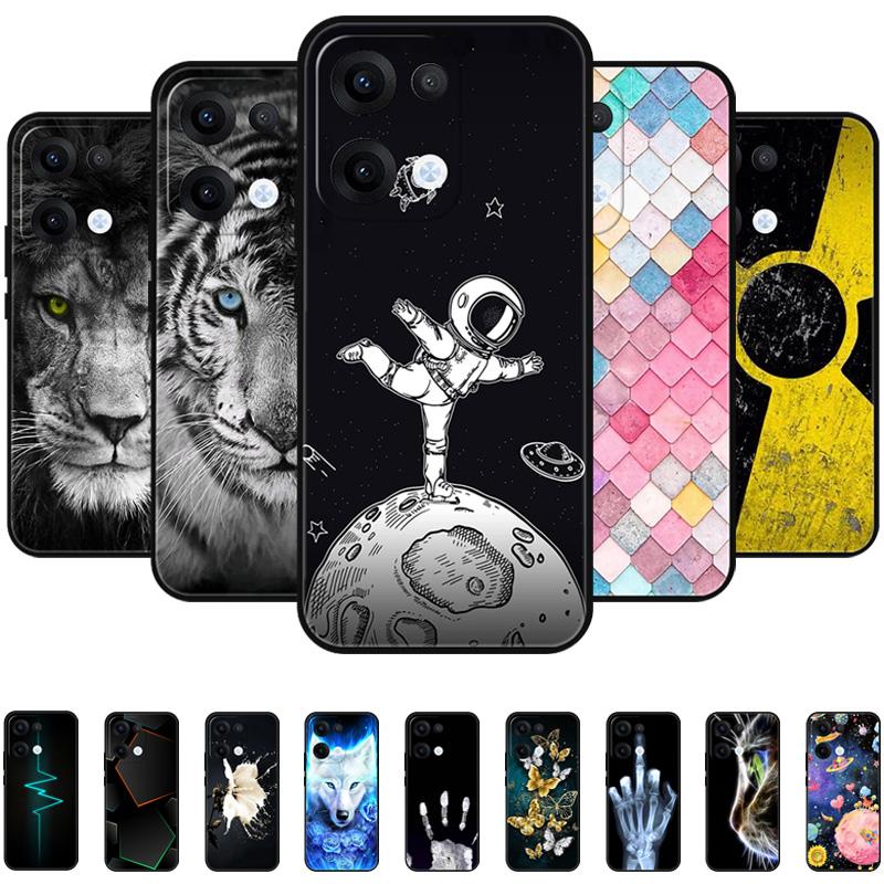 Чехол для Oppo Reno13 Pro Reno 13 12 5G Милое Животное Мягкий Силикон ТПУ Чехол для Телефона Для Oppo Reno12 Pro Защита Fundas Сумка для Телефона
