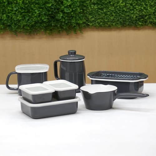 [.co.jp Exclusive] Fuji Enamel Oil Pot, 1.0L, Cool Gray, Filto AMZ-1.0L.CG