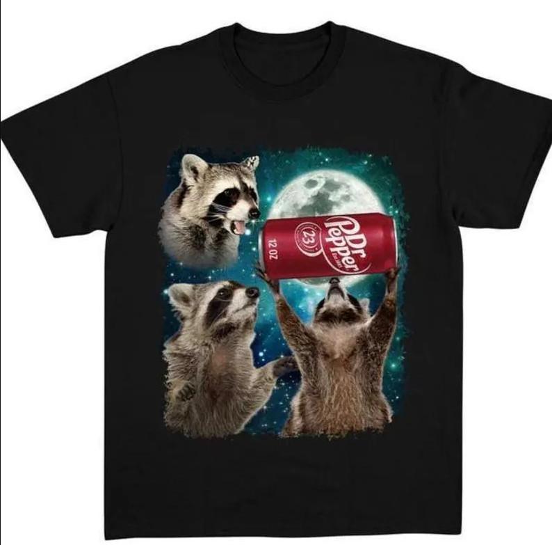 Vintage Three Raccoons Dr Pepper Graphic T-T-Shirt