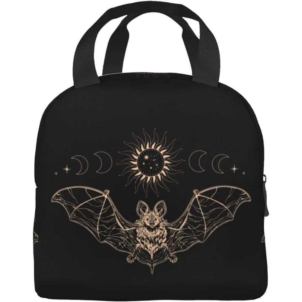 Mandala Boho Crescent Moon Sun Dreamcatcher Lunch Bag Waterproof Portable Tote Bag for Fashion Lunch Box with Zip Closure