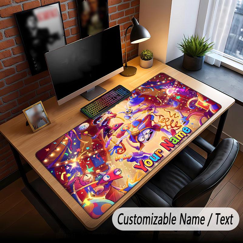 Custom Name Text Big Mouse Pad,The Amazing Digital Circus Soft Non Slip Extended Desk Mat For Home Office