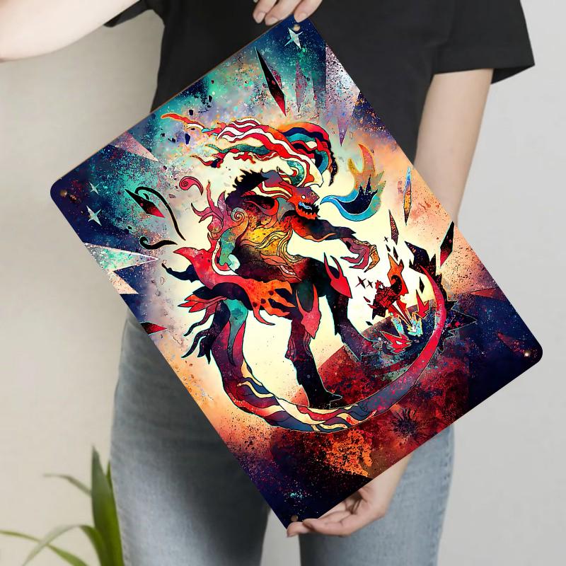Abstract Flame Monster Metal Iron Painting Living Room Bedroom Wall Decor Home Art Hanging Ornament