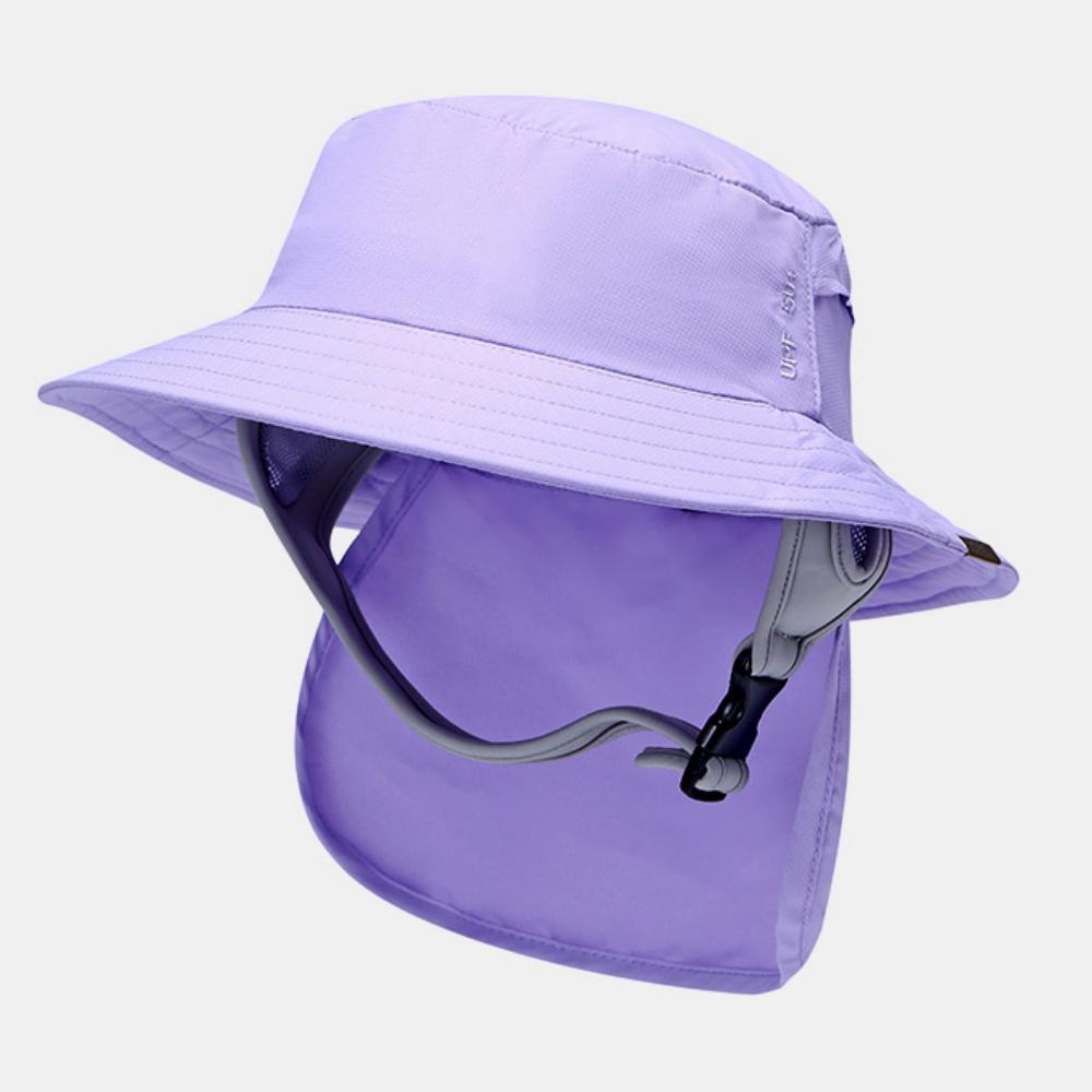Summer Fisherman Hat Beach Sun Protection Unisex Surf Hat Wide Brim Breathable Quick Dry with Detachable Neck Flap Surf Hats