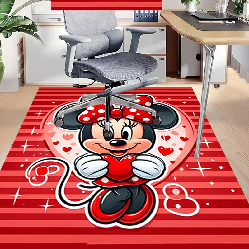 Minnie Mouse Valentine'S Day Carpet For Playroom Bedroom Living Room Sofa Home Decorkids Game Area Rug Nonslip Floor Mat