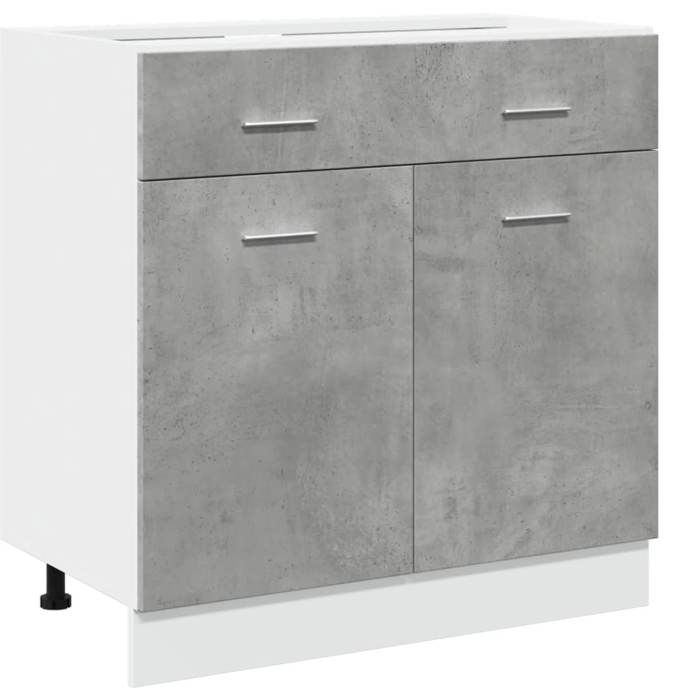 VidaXL Armoire à tiroirs "Lyon" Gris béton 80 x 46 x 81,5 cm Bois d'ingénierie 856091