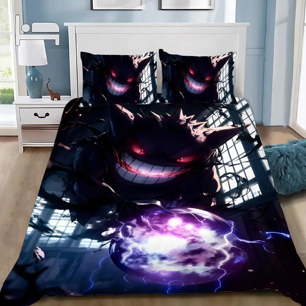 Мультяшные Милые Злые Покемоны Микрофибра Постельные Комплекты, Детский Подарок на День Рождения с Молнией Декор Комнаты для Подростков взрослых Пододеяльник