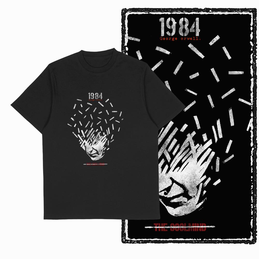Coolmind X0019 Хлопок большой размер принт 1984 эксклюзивная графика унисекс футболка свободная с круглым вырезом унисекс футболка повседневная футболка для унисекс футболок