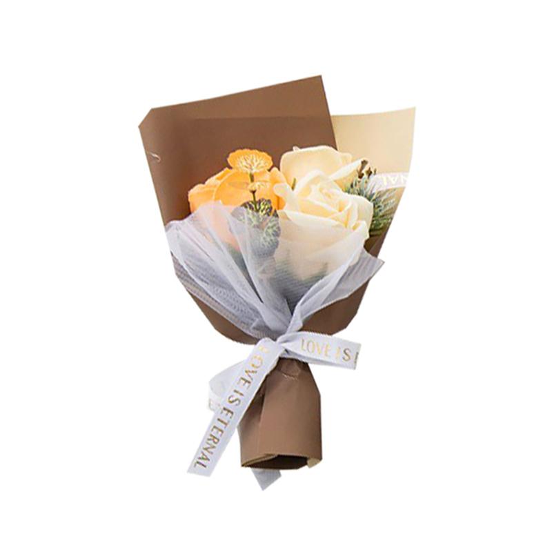 Домашний декор 3 головки искусственных роз Букет Рука держит мыльный цветок Искусственный цветок