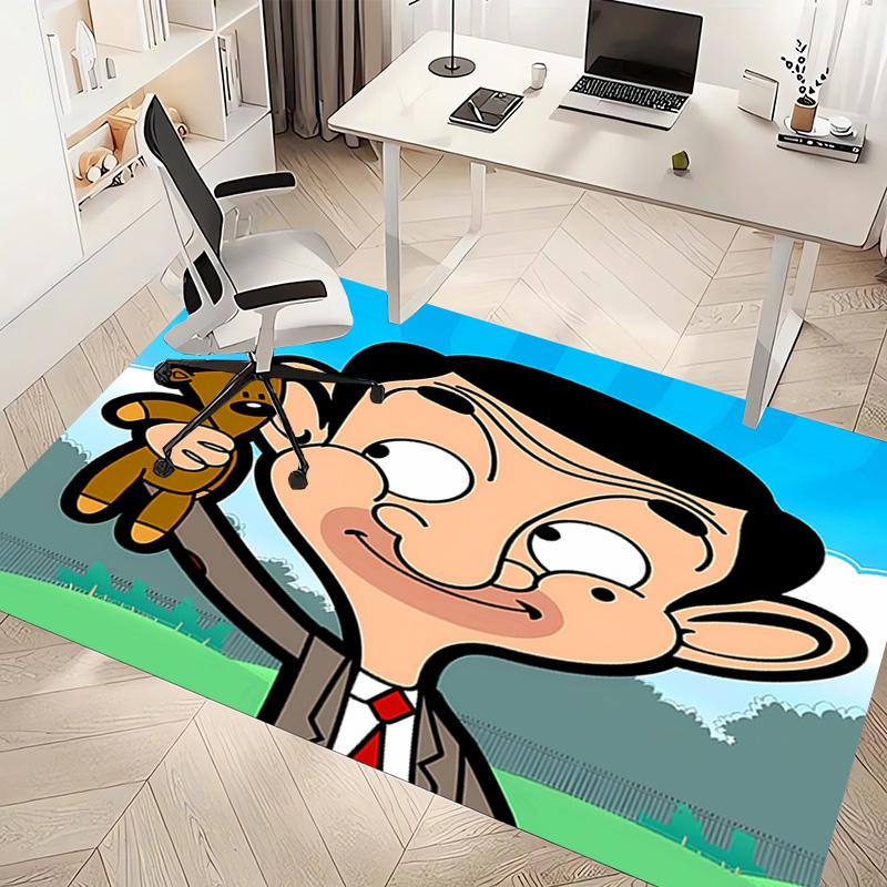1pc Mr. Bean Print Area Rug - Soft, Washable Non-Slip Indoor Mat, Living Room, Home Office Decorative Rug,Office Decorative