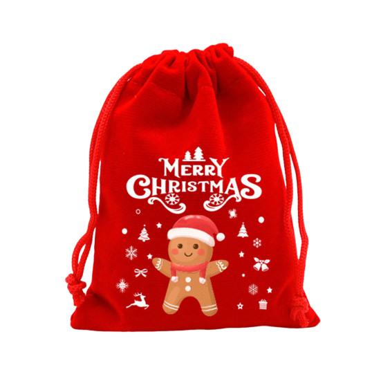 Красные рождественские подарочные мешочки на шнурке, тканевые мешочки для угощений, для карамельных яблок, праздничные подарочные пакеты, принадлежности для класса