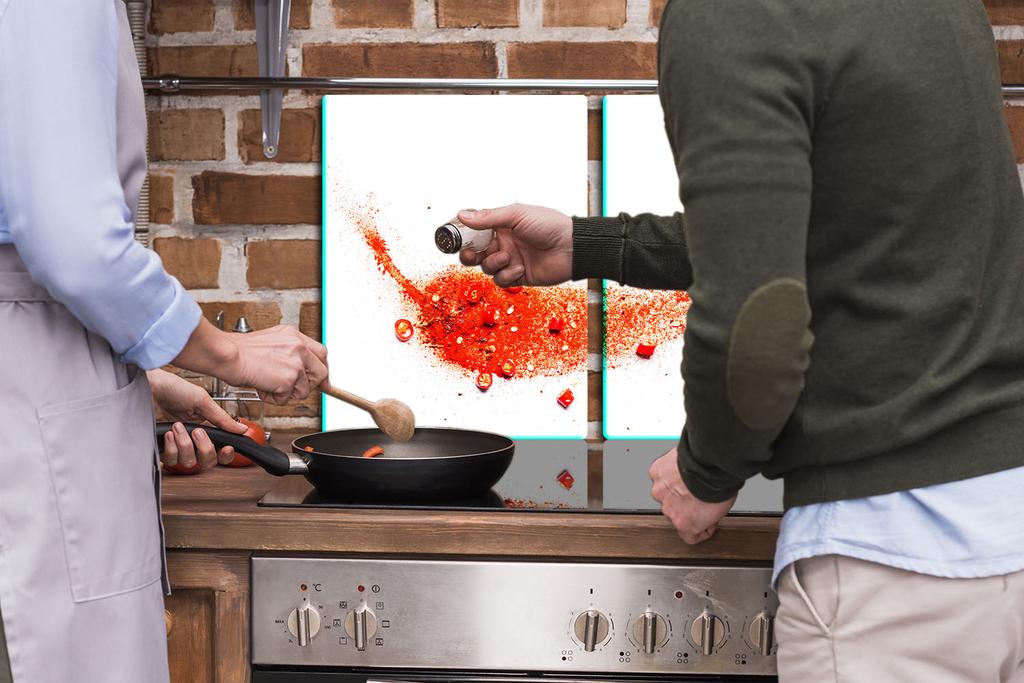 2x GLASS PROTECTIVE PLATE FOR STOVE 40x52 CHILLI