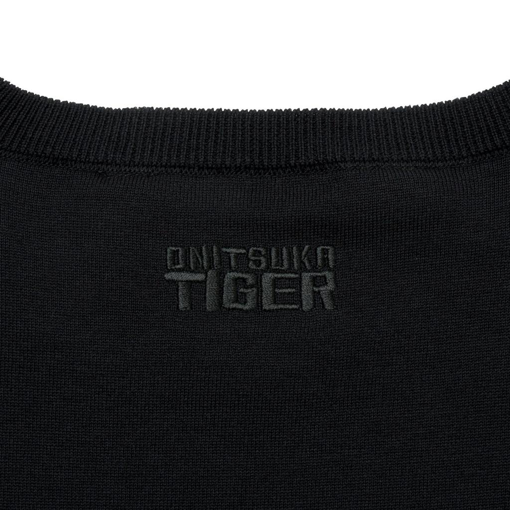 ONITSUKA TIGER Однотонный круглый вырез удобный вязаный свитер женский свитер черный 2182B130-001