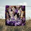 1PC Custom Name Kittens Butterflies outdooor Flannel blankets Throw Blanket All-Season Throw Gift Bedspread for Couch, Bed, Camping Holiday Birthda