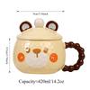 Cartoon Animal Ceramic Mug with Lid Office Coffee Milk Tea Water Cup Cute Children Breakfast Cups Household Drinkware