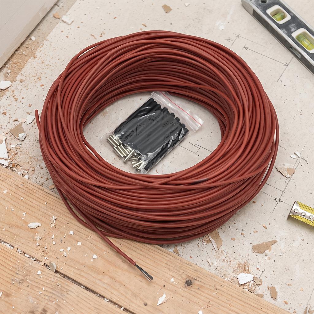 12K Silicone Rubber Carbon Fiber Heating Wire 25W/M Multi-core Electric Floor Warming Infrared Cable 200C Max