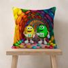 M&M's Шоколадная Конфета Мем Наволочка Декор Подушки Чехол для Подушки Печатный Чехол для Подушки на Диван