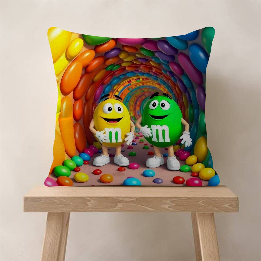 M&M's Шоколадная Конфета Мем Наволочка Декор Подушки Чехол для Подушки Печатный Чехол для Подушки на Диван
