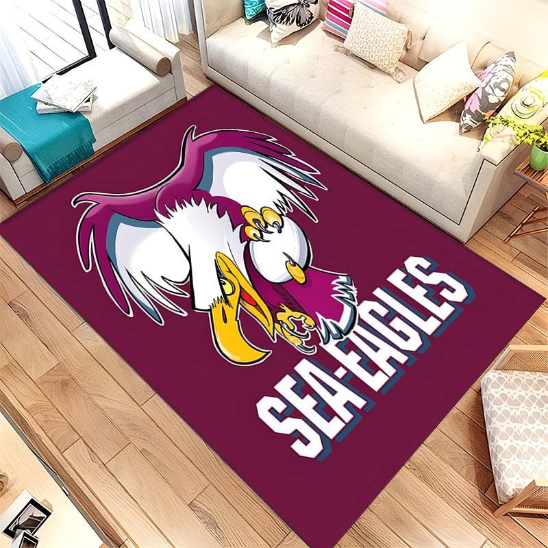 Manly Warringah Sea Eagles (5) Rug Suitable For Living Rooms Bedrooms Computer Rooms Dining Areas And Placement Under Tables And Chairs Also An Ideal