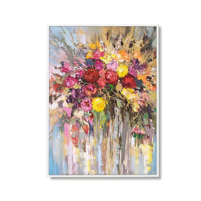 HD печать в скандинавском стиле, рисованный абстрактный цветок розы, украшение для дома, картина, настенная живопись на холсте, плакат, акварель, модульная, без рамки