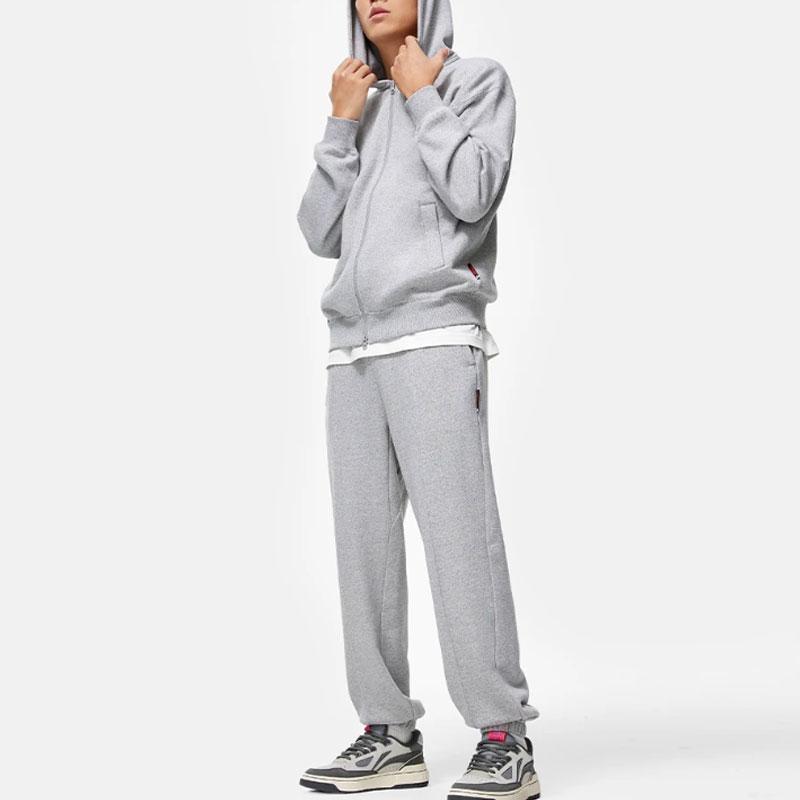 Мужские вязаные спортивные штаны Li Ning Badfive, меланжево-серые AKLT843-2