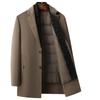 Men's Woolen Coat Autumn and Winter Medium and Long Scarf Take-off Collar Down Liner Middle-aged and Young Business Double-sided Woolen Coat