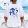 Футболка Jellyfish Comfort Colors, Окрашенная в готовом виде с морским принтом, Мягкая хлопковая рубашка в винтажном стиле