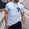 Summer Round Neck 3D Tree Pattern Printed Top Fashionable and Casual Loose Short Sleeved Men's T-shirts