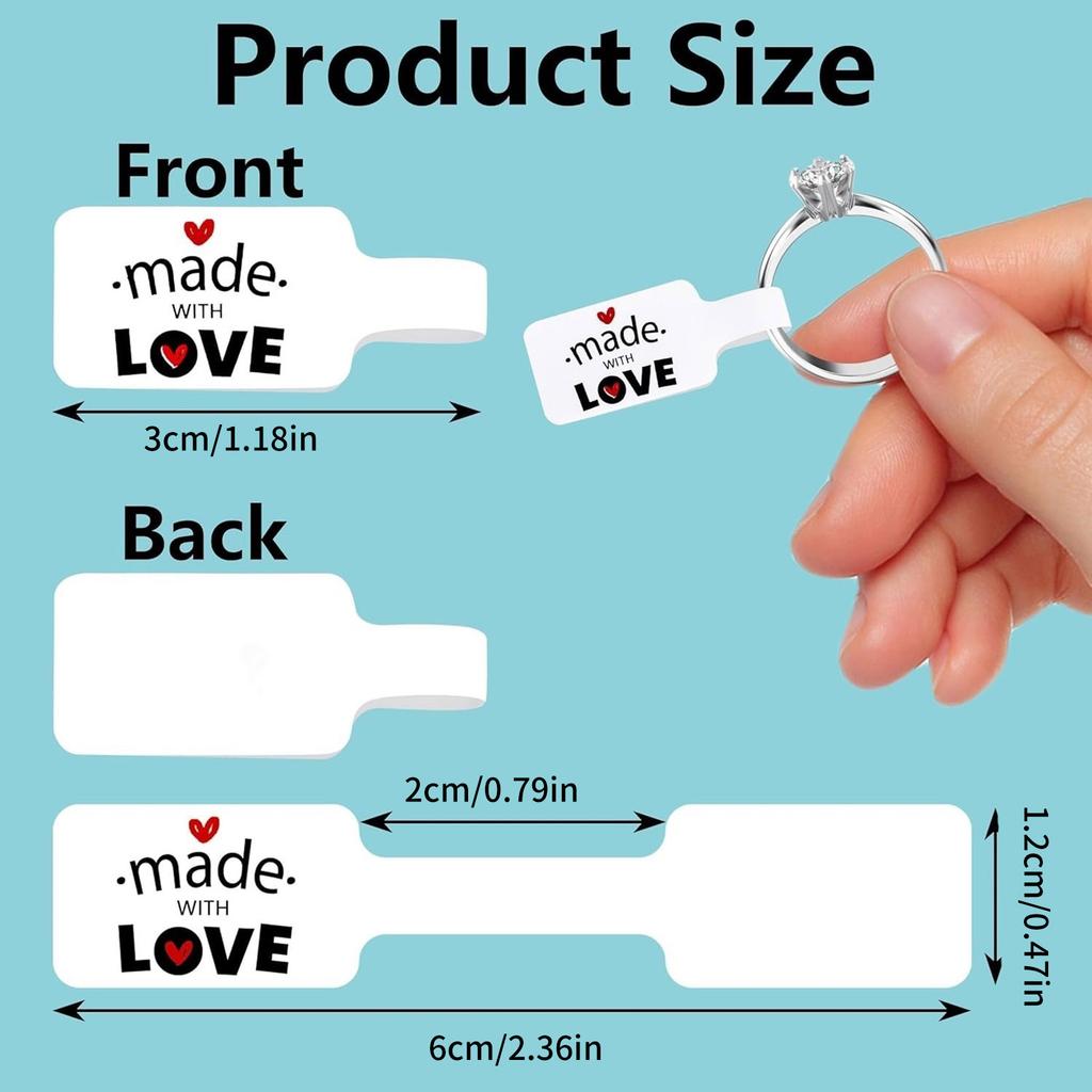 Упаковка из 500 самоклеящихся ценников для ювелирных изделий, пустые наклейки для письма, для демонстрации изделий ручной работы и розничной торговли