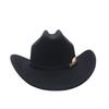 European and American jazz hats, felt top hats, solid color top hats, men's and women's upturned brimmed woolen retro big eaves, western cowboy hats