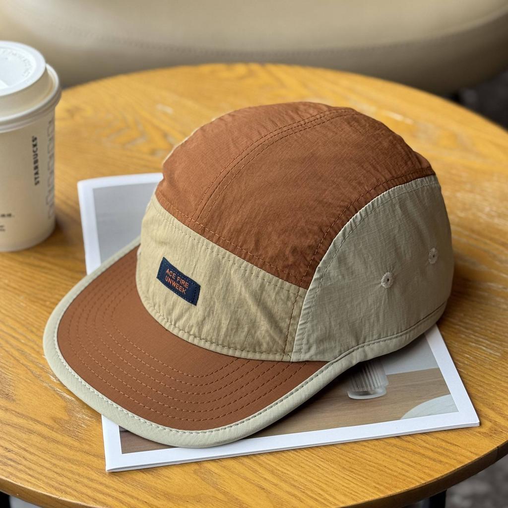 Quick-drying Breathable Color Matching Flat-brimmed 5-Panel Hat Men Women Outdoor Sunshade Cycling Board Summer Baseball Cap