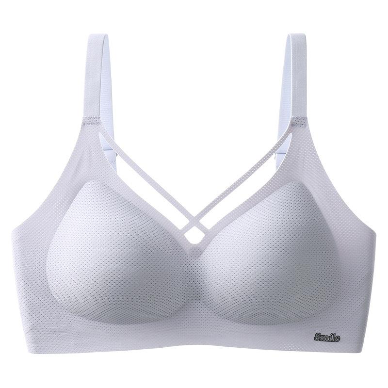 Large size seamless female sexy steel rim comfortable gathering anti-sagging thin fat mm bra cover