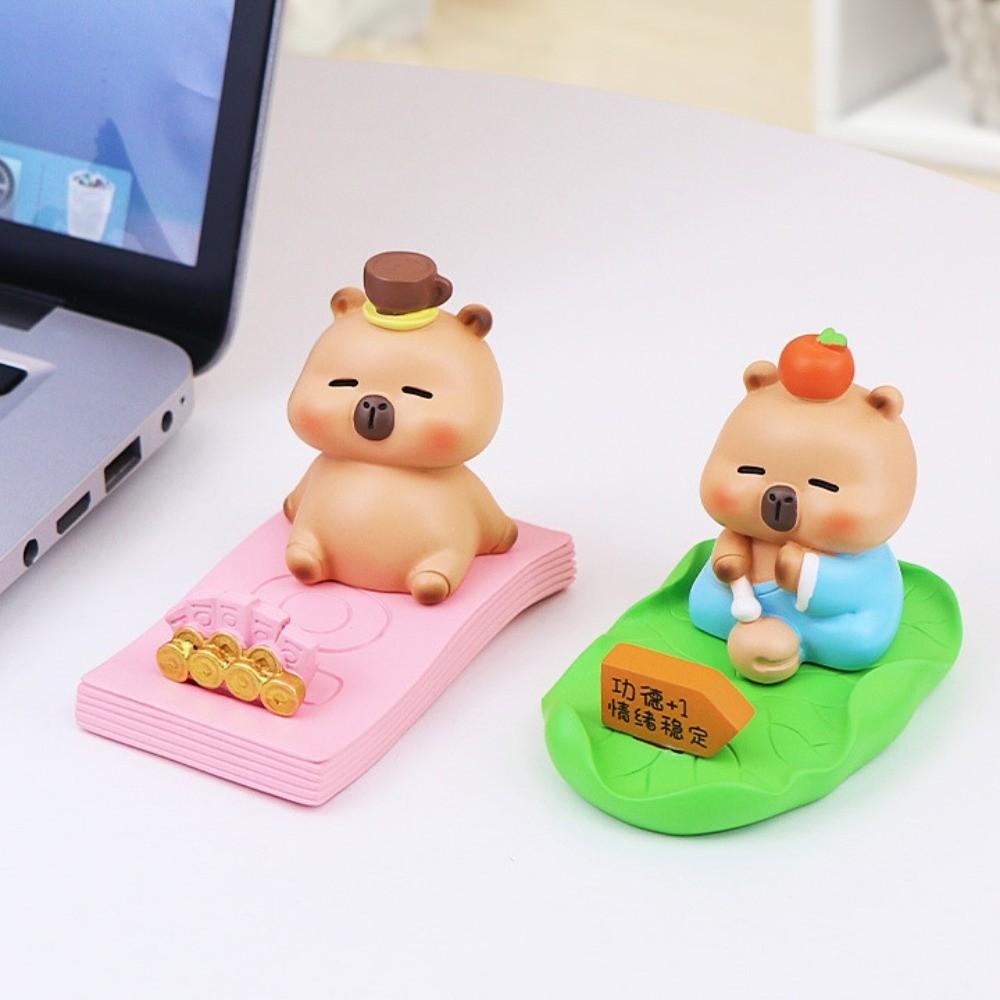 Desk Decor Capybara Mobile Phone Stand Figure Model Capybara Cell Phone Bracket Desktop Ornaments