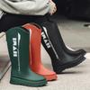 Women's Rain Boots PVC Outdoor Non-slip Tall Non-slip Rain Shoes Adult Rain Boots Color Waterproof Anti Slip Work Rubber Shoes