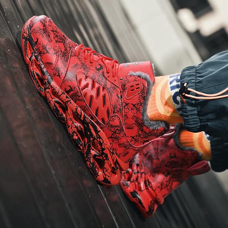 Мужские ботинки 2024 года, новые зимние тапочки, теплые мужские туфли, водонепроницаемые нескользящие плюшевые кроссовки, мужские теннисные туфли, ботинки, мужские кроссовки, зимние