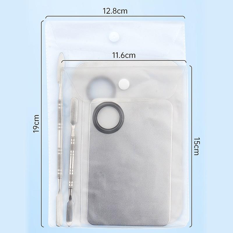 1 комплект, миксер для макияжа из нержавеющей стали, пластина для смешивания лака для ногтей, миксер для теней для век, палитра теней для век с лопаточкой