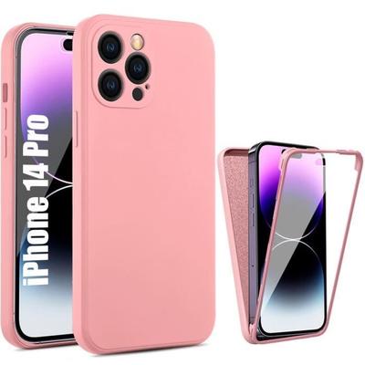 Чехол 360 - EF CONNECTION - для iPhone 14 Pro - Розовый - Полная Защита - Защита от Царапин