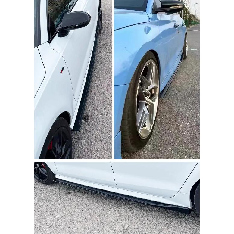 For Honda Civic 2015+ Hatchback Sedan Type-R Side Skirt Extension Line Rocker Panels Guard Body Kit ABS Gloss Black