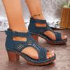 Women's Summer Fashion Leather Hollowed Out Platform Wedge Sandals Comfortable Womens Fuzzy Sandals