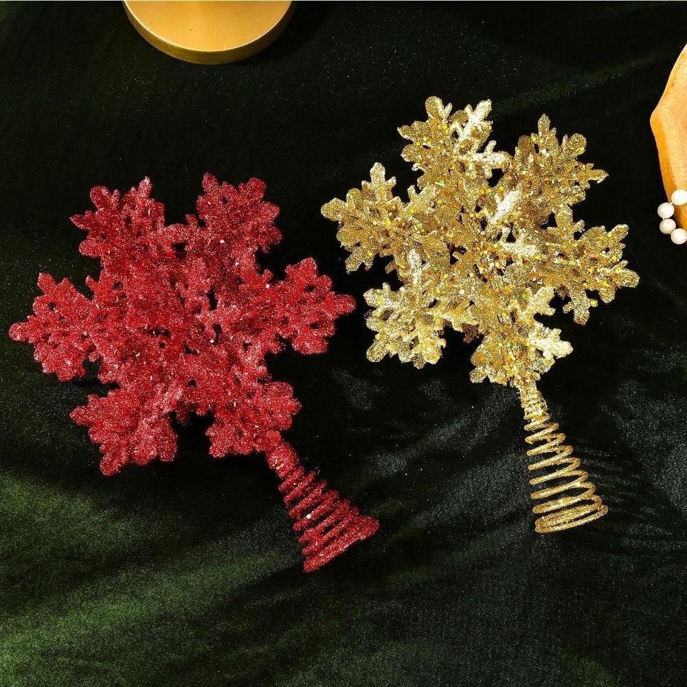 Iron Glitter Snowflake Tree Topper Fit 1.2‑2.4 Meter Christmas Tree