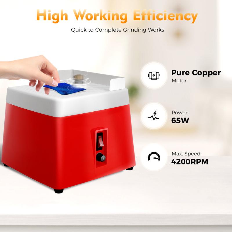 Stained Glass Grinder, Mini Grinder Tool Portable Automatic, 65W 110V Grinder, Fits for Polish Glass, Ceramics, Jade, and Stone