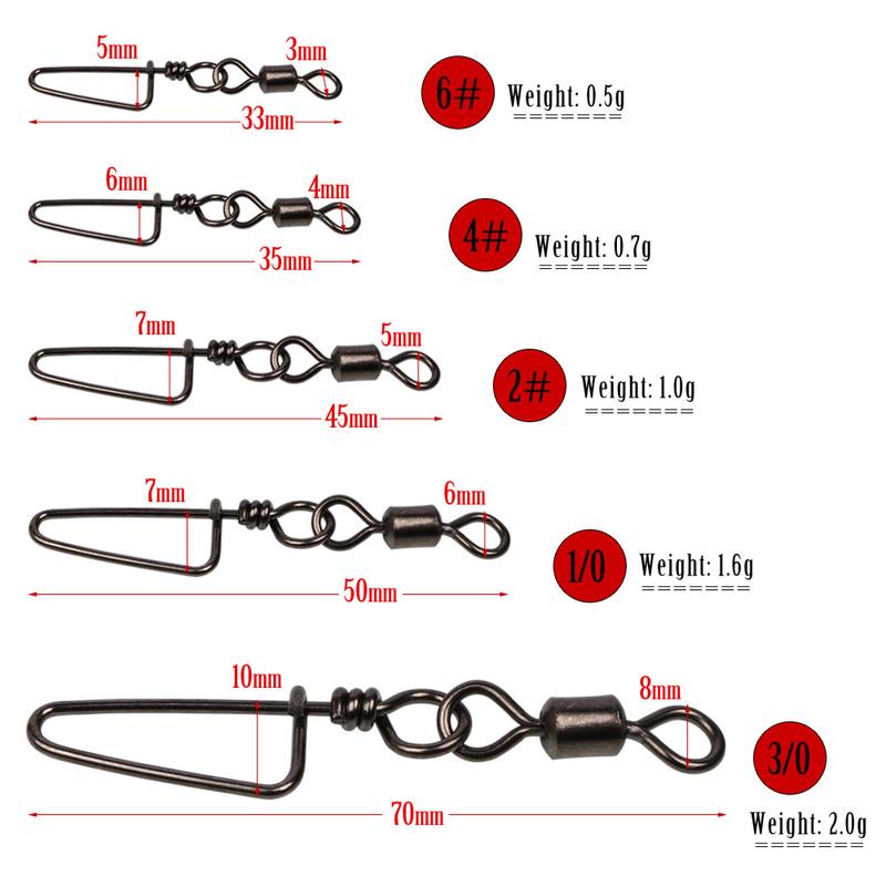 SOUGAYILANG Шарикоподшипниковые рыболовные вертлюжки с защелкой, вращающиеся вертлюжки для морской рыбалки, защелки, разъем