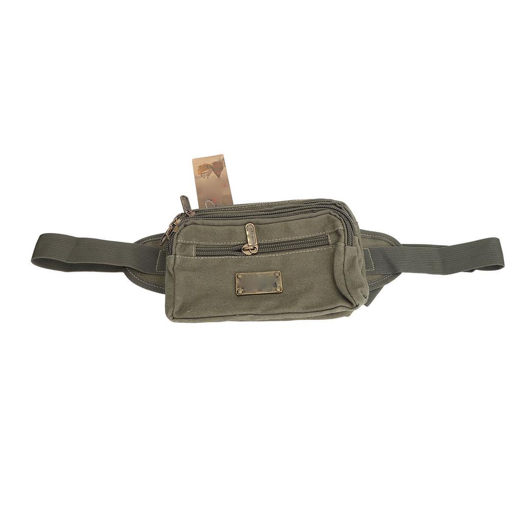 Sports Waist Bag Large Capacity Adjust Strap Multi Pockets Outdoor Waist Pouch for Men OD Green L