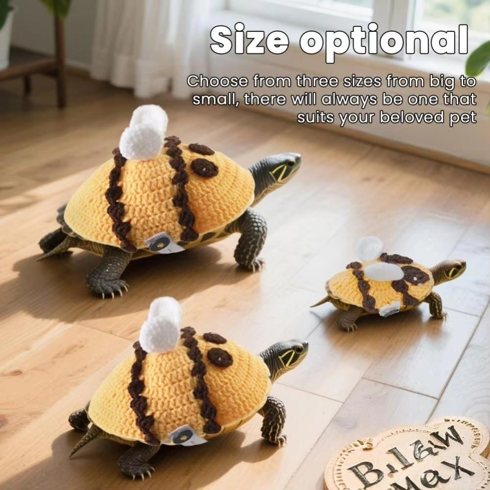 Knitted Pet Tortoise Clothes Handmade Small Animal Apparel Turtle Cosplay Costume  Halloween Party