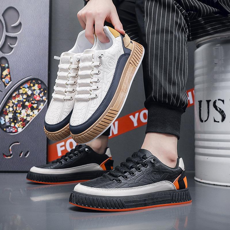 Мужские кроссовки на платформе Forrest Gump модные повседневные спортивные туфли со шнуровкой кожаные модные туфли с одной педалью белые туфли мужские