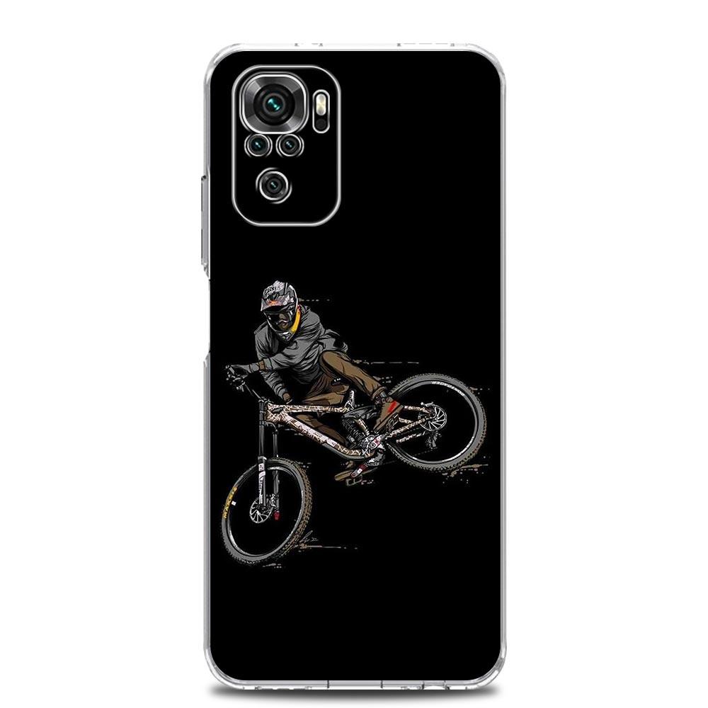 Чехол для телефона для Xiaomi Redmi Note 14 13 12 4G 9S 9 10 11 Pro Plus 5G 14C 13C 12C 10C 9A Мягкая ТПУ крышка Искусство Велосипед Горный велосипед