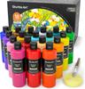 Shuttle Art Acrylic 18 Large Paint Knife and Sponge Quick Water Easy To Can Paint On Glitter Art Adult Coloring Art College School Use Paint, Colors,