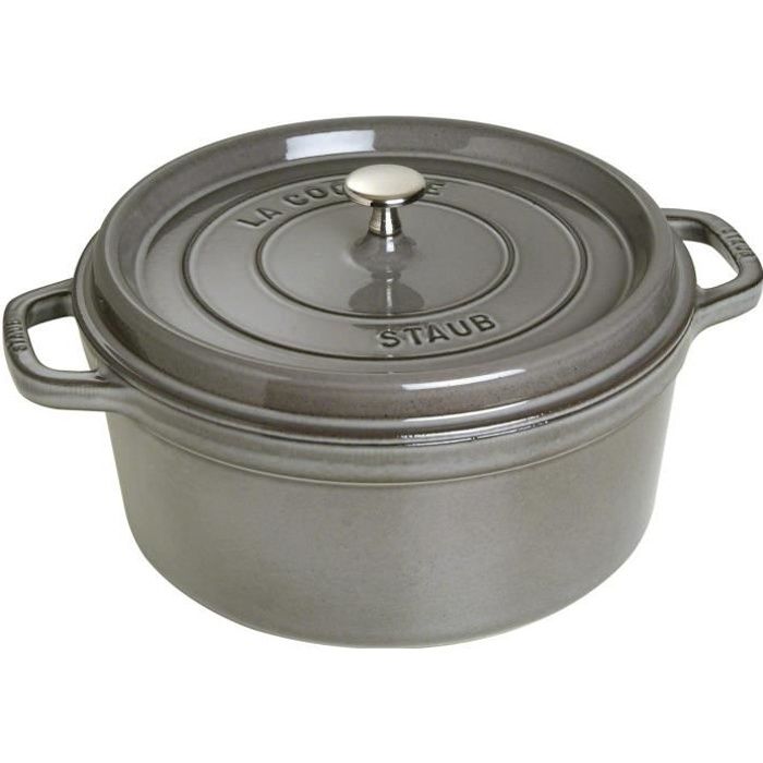 Staub cocotte ronde - 28 cm - gris graphite - 405093140