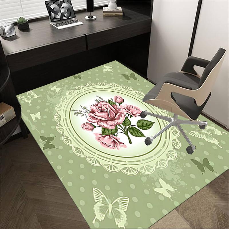 1PC Rose Butterfly Extra Large Non Slip Floor carpet, Office, family, bedroom, Studio Large Area Rug Indoor Rugs, Vibrant Colors